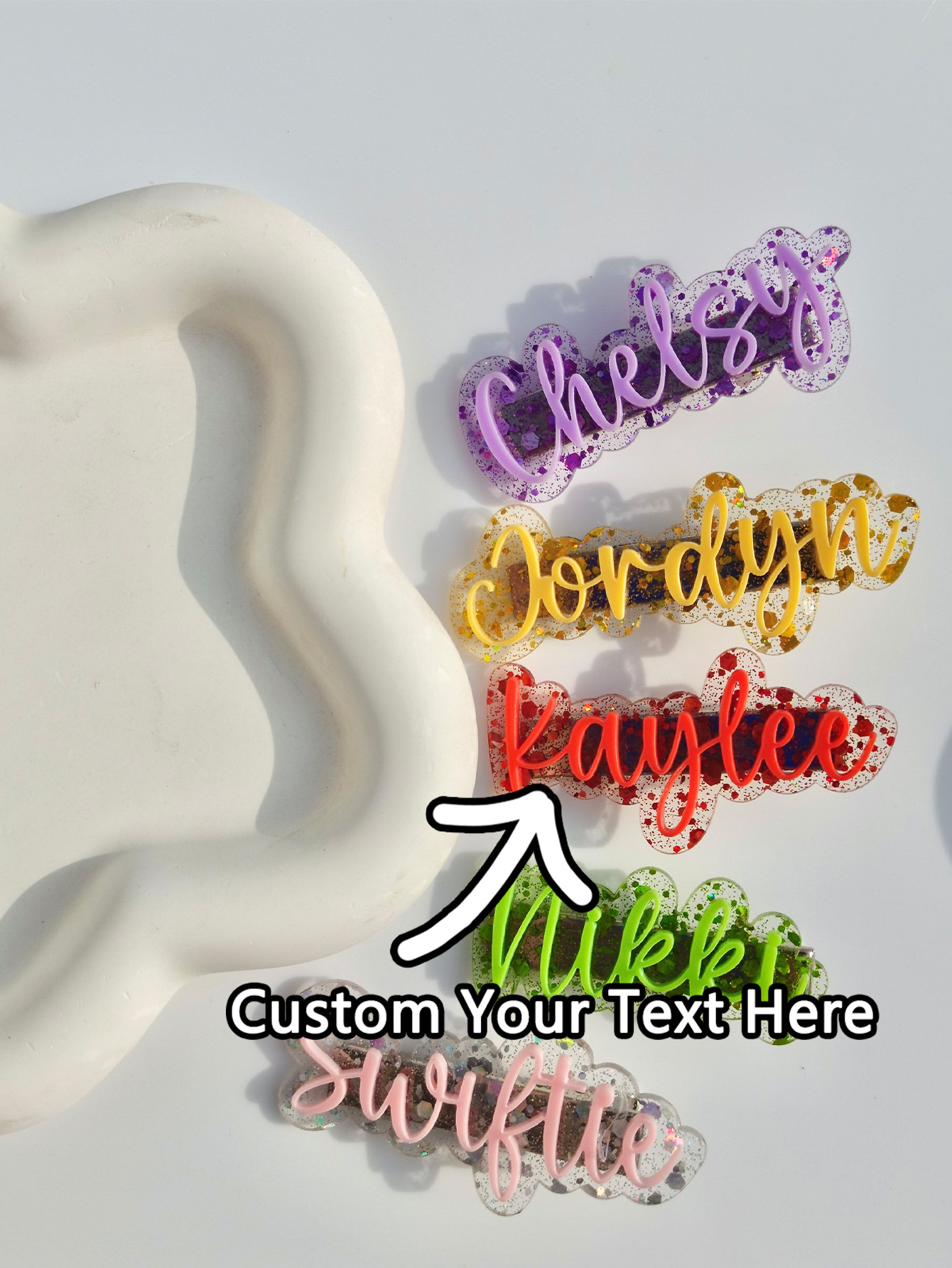 Personalized Engraved Gift - 1PC Özel Saç Tokası - Kişiselleştirilmiş